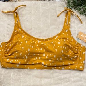 Yellow Polka Dot Swimsuit Top